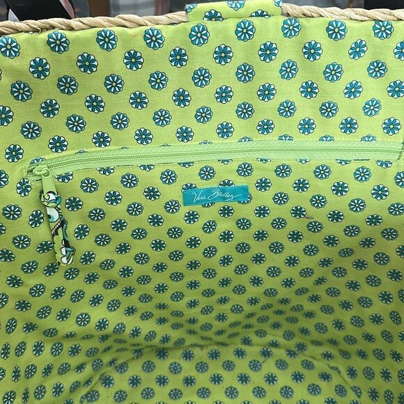 Vera Bradley rattan raffia beach pool bag peacock teal new - Picture 5 of 7